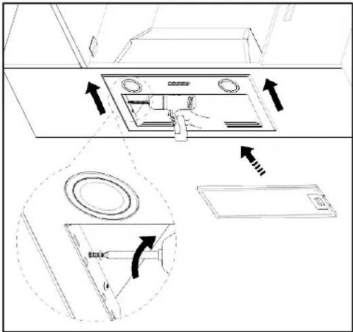 Diagram showing airflow or ventilation system with labeled components and directional arrows indicating movement