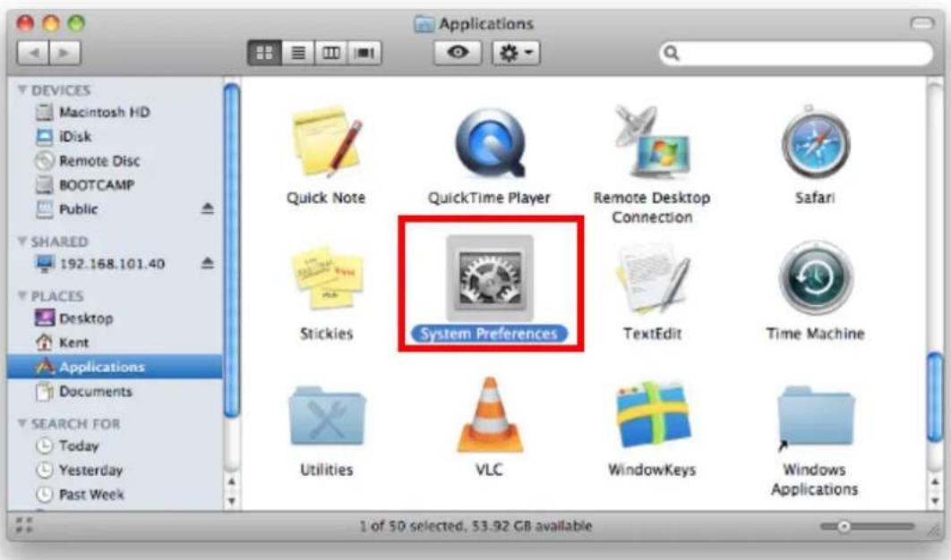 Applications DEVICES Macintosh HD iDisk Remote Disc BOOTCAMP Public SHARED 192.168.101.40 PLACES Desktop Kent Applications Documents SEARCH FOR Today Yesterday Past Week Quick Note QuickTime Player Remote Desktop Connection Safari Stickies System Preferences TextEdit Time Machine Utilities VLC WindowKeys Windows Applications 1 of 50 selected, 53.92 GB available
