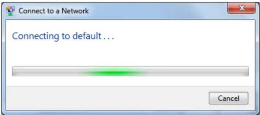 Connect to a Network Connecting to default ... Cancel