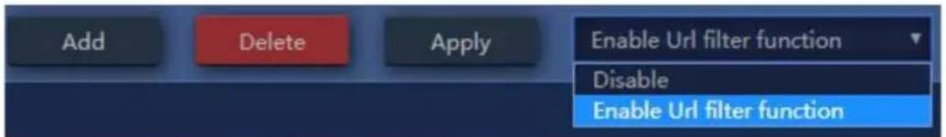 Add Delete Apply Enable UI filter function Disable Enable UI filter function