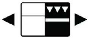 Abstract geometric symbol with black and white blocks and directional arrows (no text or symbols)