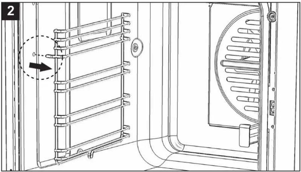 Technical line drawing of a ladder-mounted industrial control panel with a circular vent, showing no text or symbols.
