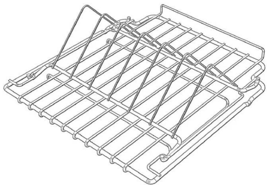 Line drawing of a metal rack structure with multiple vertical supports (no text or symbols)