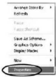 Arrange Icons By Refreshs Paste Paste Shencil Save As Scheme... Graphics Options Display Modes Now Properties