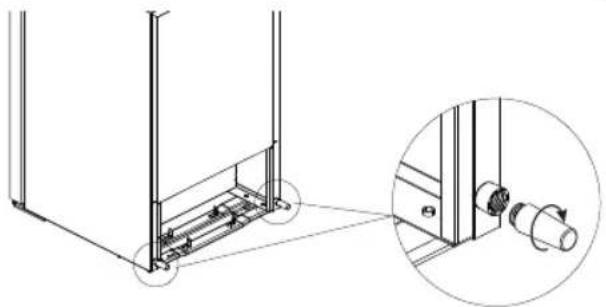 Technical line drawing of a mechanical assembly with an inset close-up showing a component detail (no text or symbols)