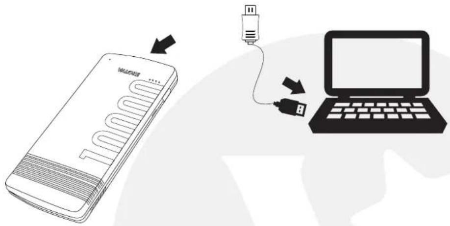 Diagram showing a smartphone connected to a laptop via USB cable, illustrating wireless connection or data transfer.