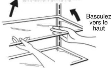 Diagram illustrating two hands holding a transparent container with arrows indicating movement or force direction, labeled ① and ②.