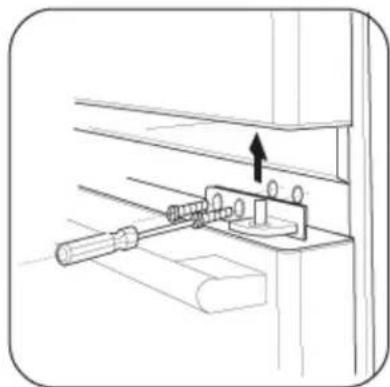 Technical line drawing of a mechanical clamp or bracket assembly (no text or symbols)
