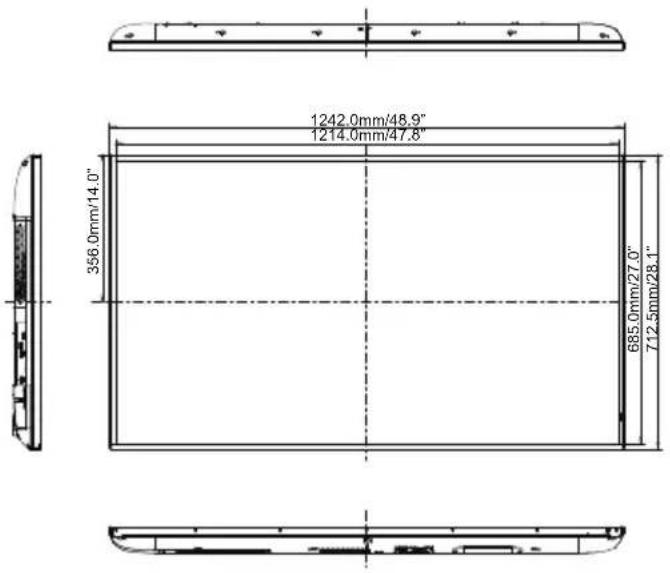 1242.0mm/48.9" 1214.0mm/47.8" 356.0mm/14.0" 685.0mm/27.0" 712.5mm/28.1"