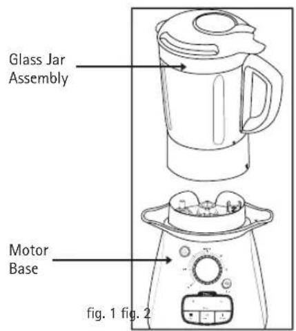 Glass Jar Assembly Motor Base fig. 1 fig. 2