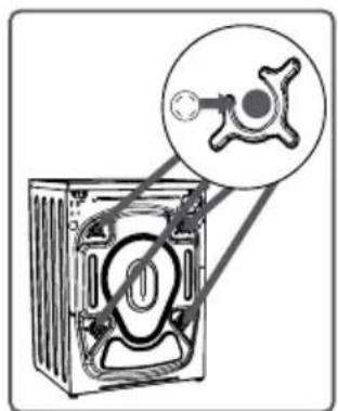 Diagram of a refrigerator with an inset showing a close-up of the front panel (no text or symbols present)