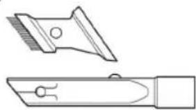 Technical line drawing of two mechanical tools or cutting devices (no text or symbols)