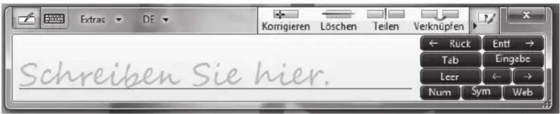 Schreiben Sie hier. ← Rück Entf → Tab Eingabe Leer ← → Num Sym Web