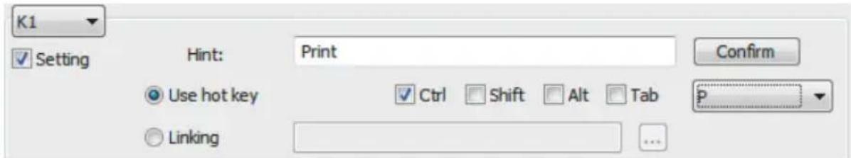 K1 Setting Hint: Print Use hot key Ctrl Shift Alt Tab P Linking
