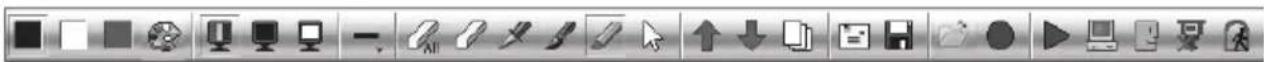 Screenshot of a software toolbar with icons for formatting, tools, and editing functions
