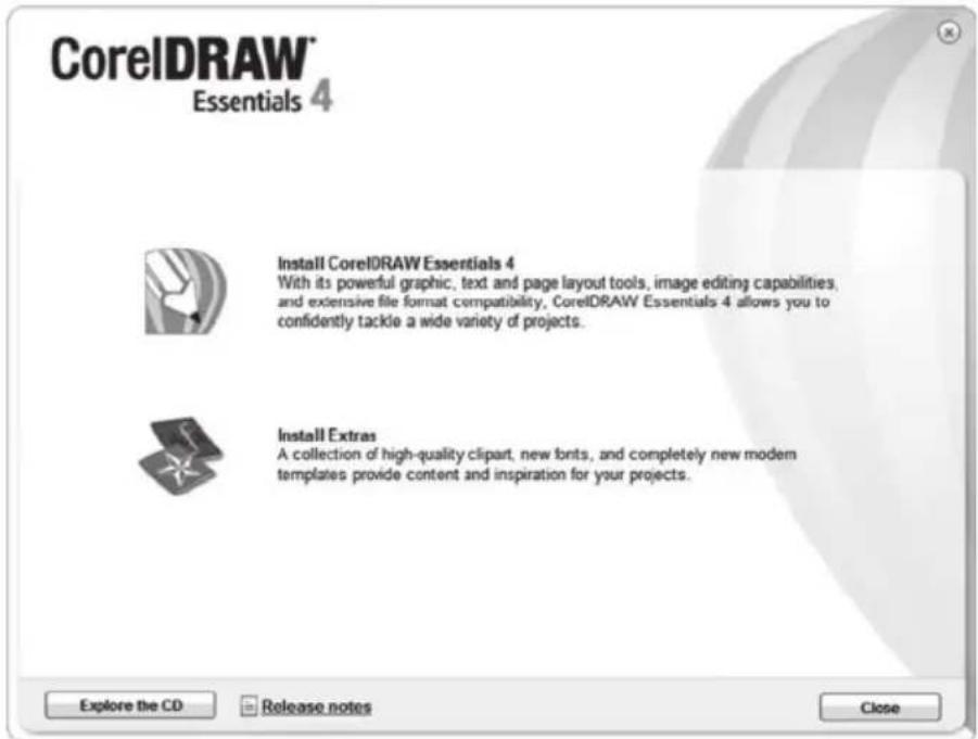 CorelDRAW® Essentials 4 Install CorelDRAW Essentials 4 With its powerful graphic, text and page layout tools, image editing capabilities, and extensive file format compatibility, CorelDRAW Essentials 4 allows you to confidently tackle a wide variety of projects. Install Extras A collection of high-quality clipart, new fonts, and completely new modem templates provide content and inspiration for your projects. Explore the CD Release notes Close