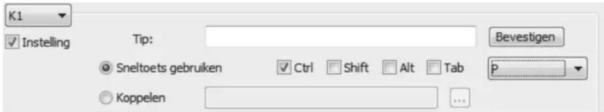 K1 ✓ Instelling Tip: Sneltoets gebruiken Ctrl Shift Alt Tab P Koppelen ... Bevestigen