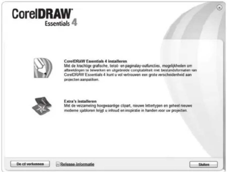 CorelDRAW Essentials 4 CorelDRAW Essentials 4 installeren Met de krachtige grafische, tekst- en paginalay-outfuncties, mogelijkheden om afbeeldingen te bewerken en uitgebreide comptabiliteit met bestandsformaten van CorelDRAW Essentials 4 kunt u vol vertrouwen een grote verscheidenheid aan projecten aanpakken. Extra's installeren Met de verzaminge hoogwaardige clipart, nieuwe lettertypen en geheel nieuwe moderne sjablonen krijd u inhoud en inspiratie in handen voor uw projecten. De cd verkennen Release-informatie Sluiten