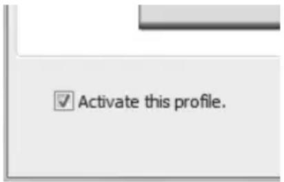 ✓ Activate this profile.
