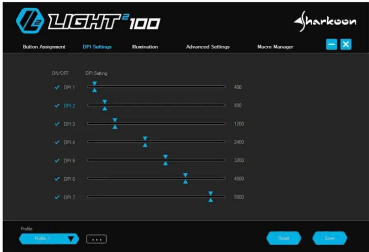 Sharkoon Light² 100 - DPI Settings - 1