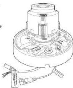 Hanwha QNV-7080R - Anschließen des Audio-/Alarmkabels und Stromkabels - 3