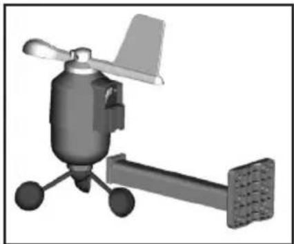 OREGON SCIENTIFIC WMR 89 - Cómo instalar el sensor de viento: - 2
