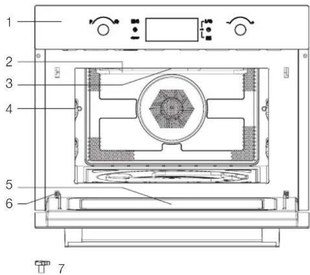 Hotpoint Ariston MWHA 424.1 X - Namen van oven onderdelen en accessoires - 1