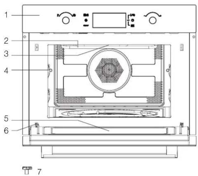 Hotpoint Ariston MWHA 424.1 X - Название деталей и аксессуаров печи - 1