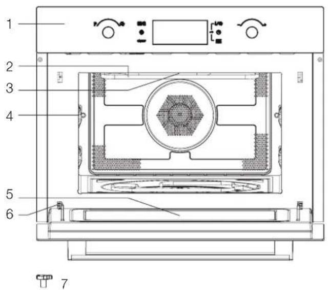 Hotpoint Ariston MWHA 424.1 X - Nomenclature des pièces et des accessoires du four - 1