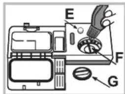 Hotpoint Ariston LSTF 9M124 C EU - Einfüllen des Klarspülers - 1