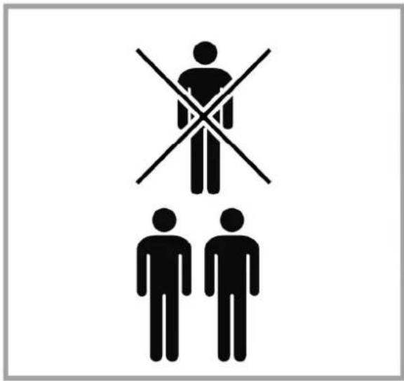 Prohibition sign with crossed-out human figure and two male figures, indicating exclusion or rejection.