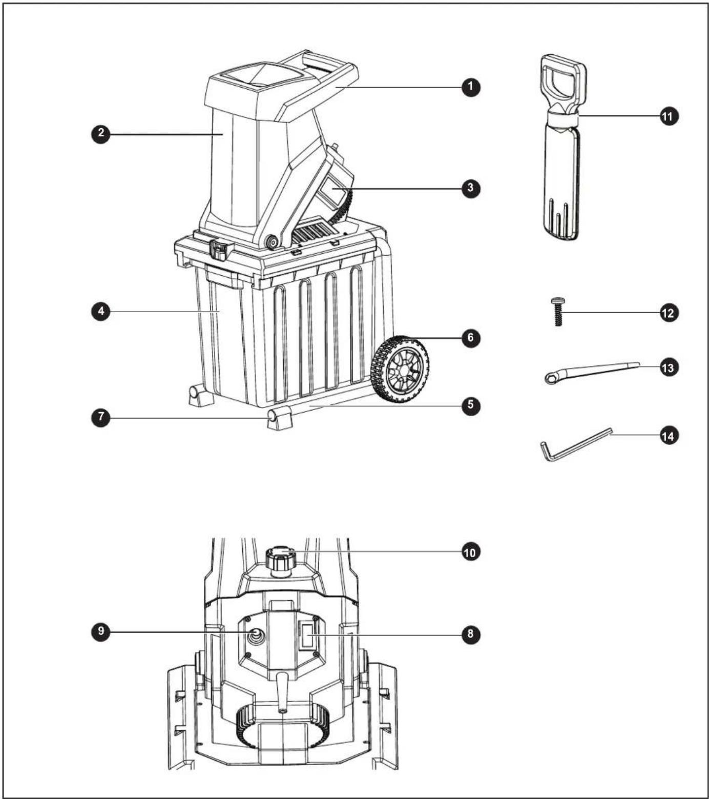 Technical diagram of a cleaning or cleaning device with numbered parts for identification and assembly reference.