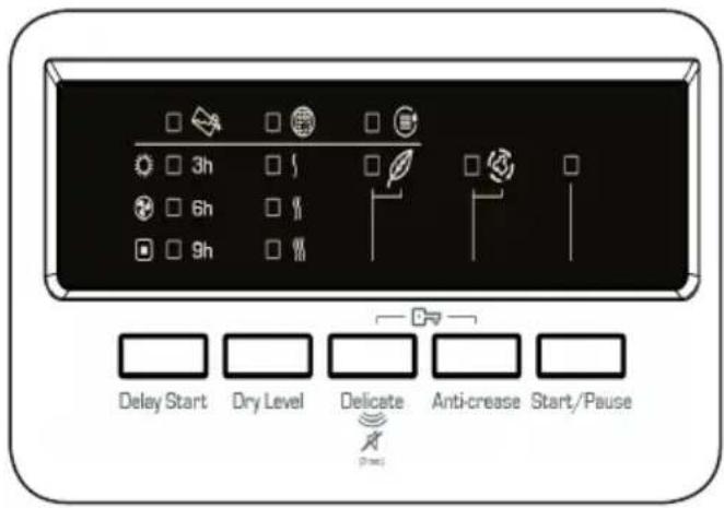 Delay Start Dry Level Delicate Anti-crease Start/Pause