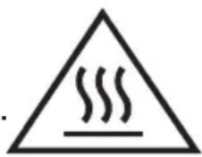 Warning symbol with steam inside a triangle, indicating heat or smoke hazard