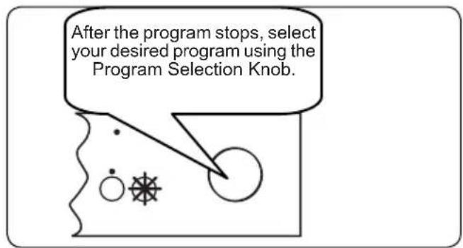 After the program stops, select your desired program using the Program Selection Knob.