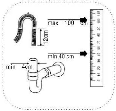 max 100 cm 12cm min 40 cm min 4cm