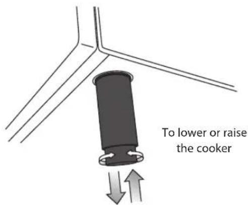 To lower or raise the cooker