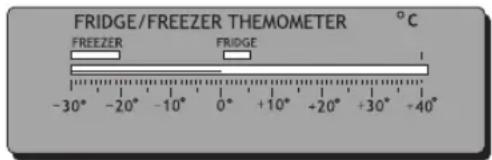 FRIDGE/FREEZER THEMOMETER °C FREEZER FRIDGE 1 -30° -20° -10° 0° +10° +20° +30° +40°