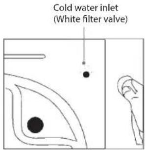 Cold water inlet (White filter valve)