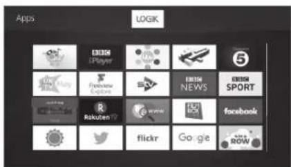 Apps LOGIK 5 RokuTEN TV flickr Go ge LINE SPORT facebook