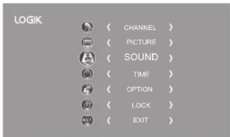 LOGIK Sound Mode Standard Balance 0 Auto Volume On SRS TruSurround HD On AD Switch Off SPDIF Mode Auto