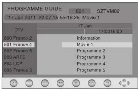 PROGRAMME GUIDE 801 SZTVM02 17 Jan 2011 22:07 15:55-16:25 Movie 1 DTV 17 Jan 17:0016:00 800 France 2 Information 801 France 4 Movie 1 802 France 5 Programme 2 803 ARTE Programme 3 804 LCP Programme 4 805 France 3 Programme 5.