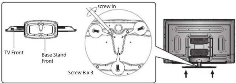 TV Front Base Stand Front screw in Screw B x 3