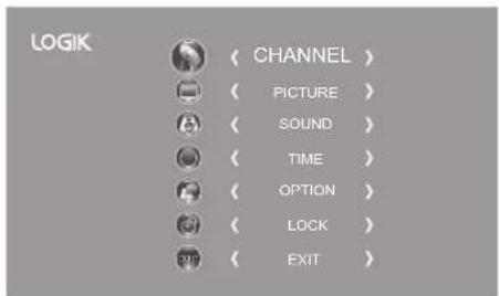LOGIK CHANNEL Auto Tuning DTV Manual Tuning ATV Manual Tuning Channel Edit Signal Information CI Information Software Update