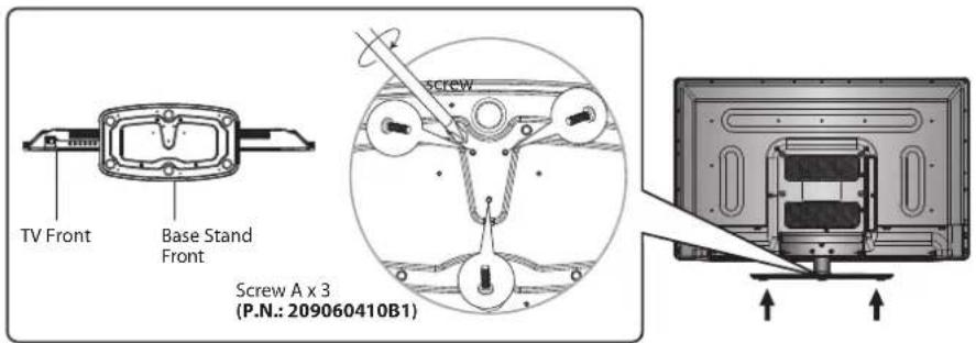 TV Front Base Stand Front Screw A x 3 (P.N.: 209060410B1)