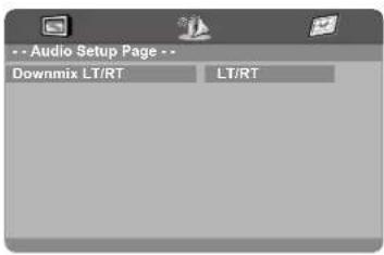 Audio Setup Page -- Downmix LT/RT LT/RT