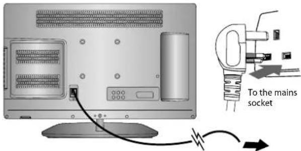 To the mains socket