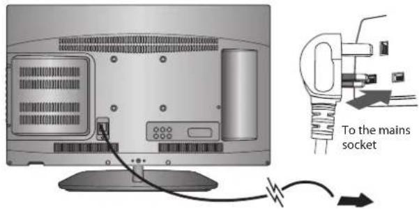 To the mains socket