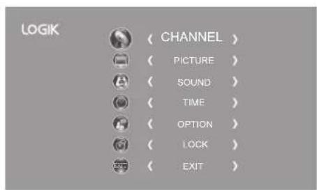 LOGIK Auto Tuning DTV Manual Tuning ATV Manual Tuning Channel Edit Signal Information CI Information Software Update(USB)