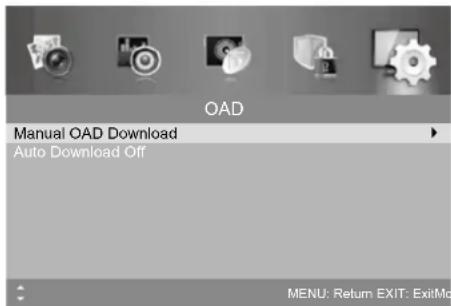 OAD Manual OAD Download Auto Download Off MENU: Return EXIT: Exit